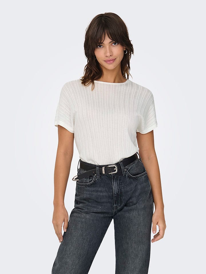 ONLY Koszulka "Rina" w kolorze białym rozmiar: L