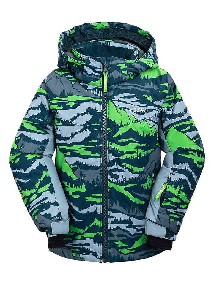 Peek U Kurtka narciarska "Ash" w kolorze zielono-błękitnym rozmiar: 92
