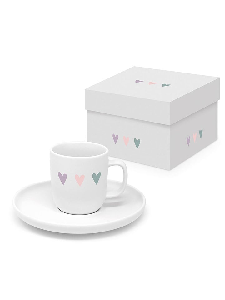 ppd Filiżanka "Heart Infusion" w kolorze białym do espresso - 100 ml rozmiar: onesize