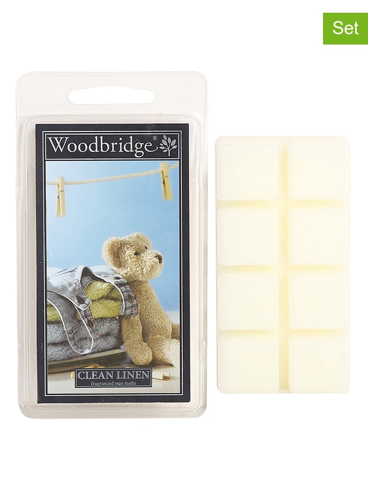 Woodbridge Wosk zapachowy (2 szt.) "Clean Linen" w kolorze kremowym - 2 x 68 g rozmiar: onesize