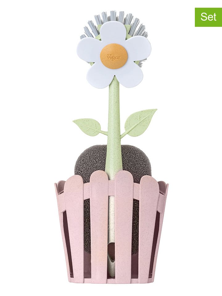 Vigar 3-częściowy organizer "Florganic" w kolorze jasnoróżowym - 11 x 25 x 6,5 cm rozmiar: onesize