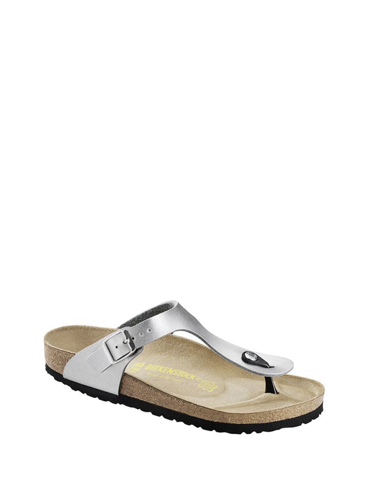 Birkenstock Japonki "Gizeh" w kolorze srebrnym rozmiar: 38