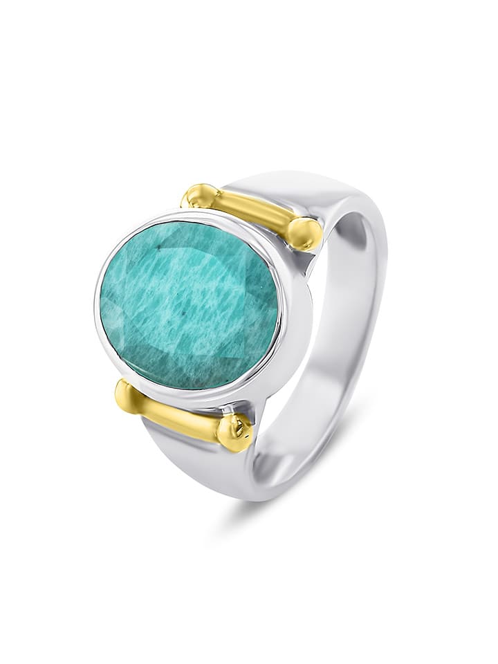 Nomad Pozłacany pierścionek z amazonitem rozmiar: 52