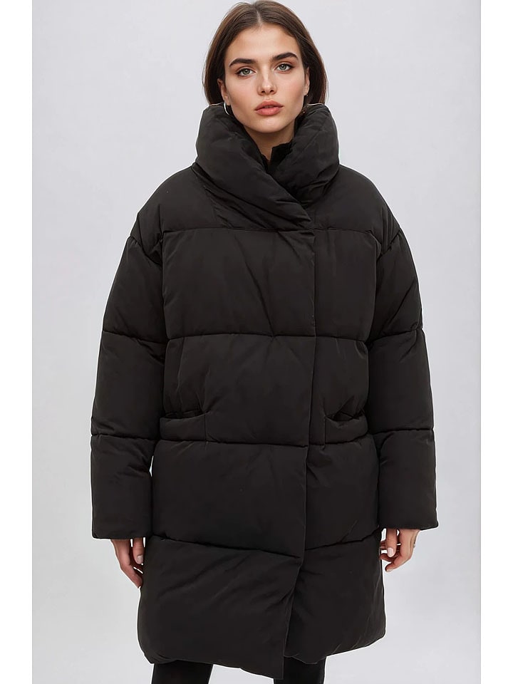 Monki Płaszcz zimowy w kolorze czarnym rozmiar: L