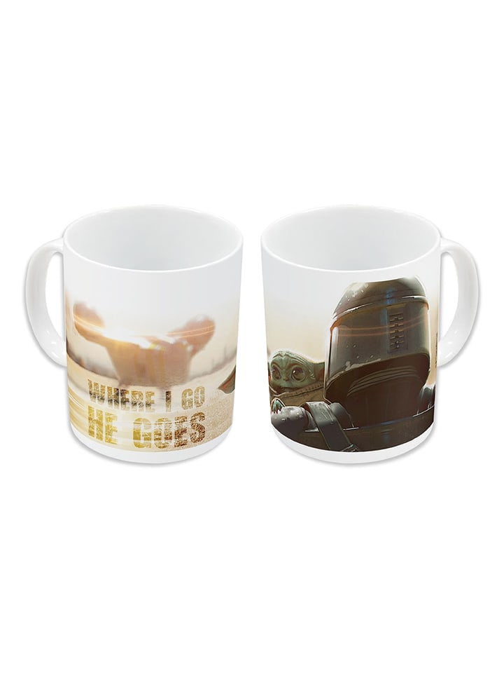 Star Wars Kubek "Star Wars - Where i go he goes" w kolorze białym ze wzorem - 325 ml rozmiar: onesize