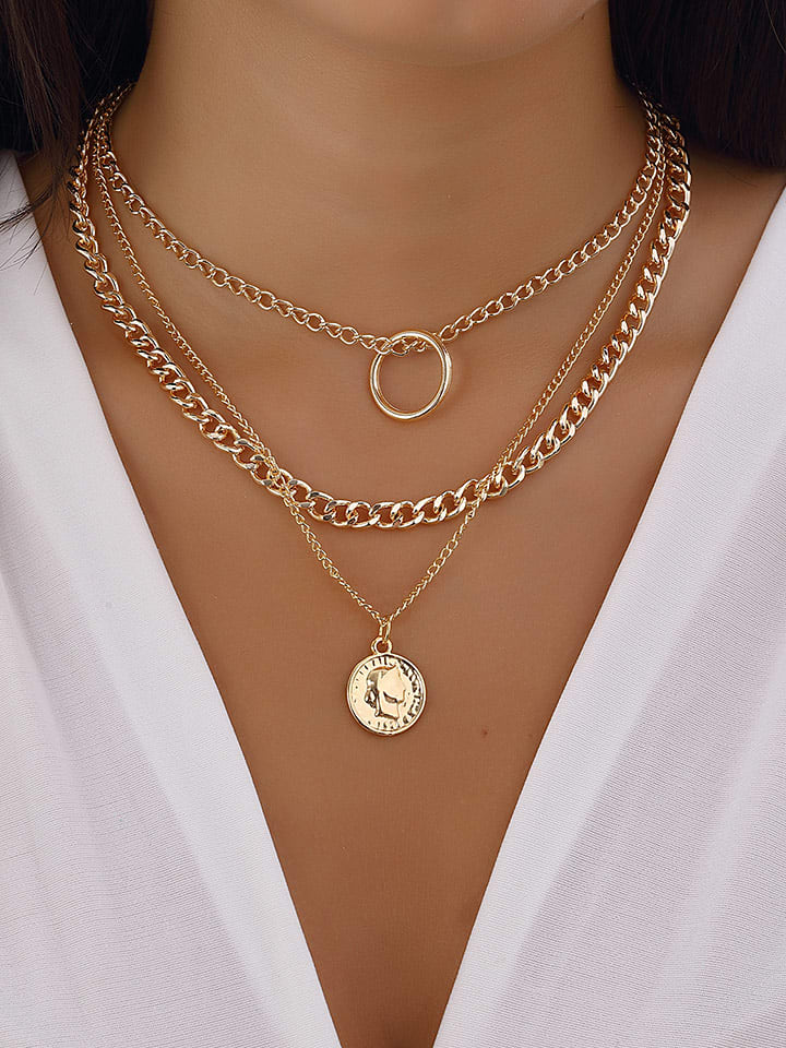 Nakkash Pozłacany naszyjnik z elementem ozdobnym rozmiar: onesize