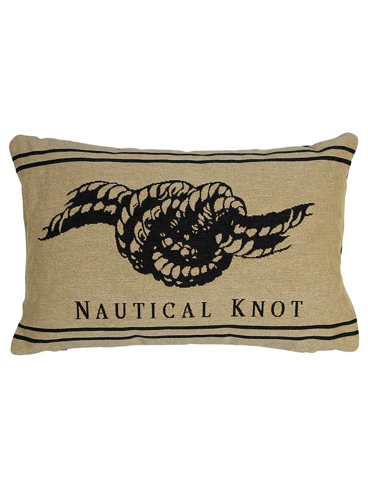 Mars & More Poduszka "Nautical Knot" w kolorze beżowo-antracytowym - 30 x 45 cm rozmiar: onesize