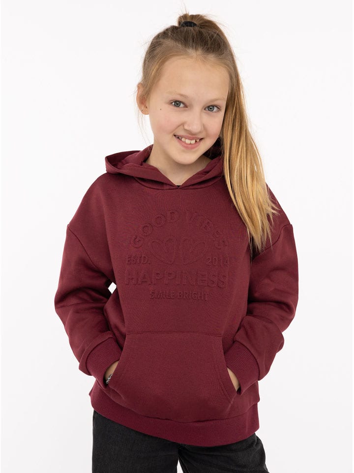 Zwillingsherz Bluza "Happiness Vibes" w kolorze bordowym rozmiar: 134/140