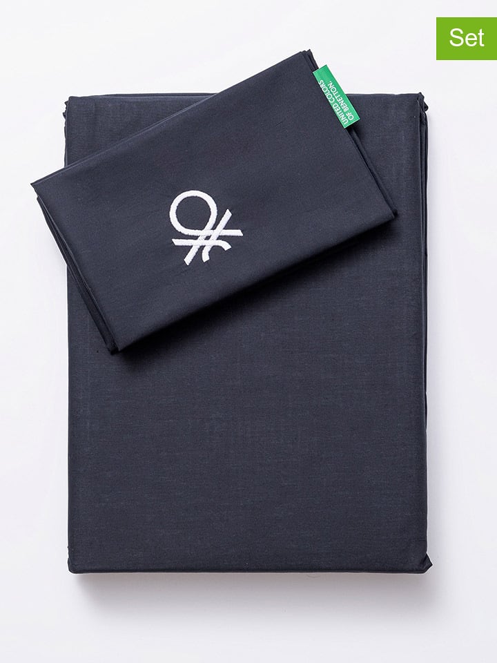 Benetton 2-częściowy komplet pościeli w kolorze czarnym rozmiar: 135x200 cm