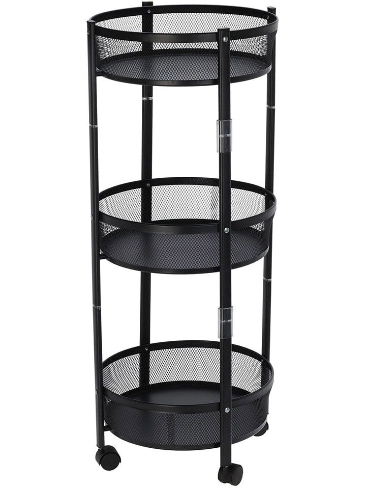 Joybos Wózek kuchenny w kolorze czarnym - wys. 88 x Ø 37 cm rozmiar: onesize