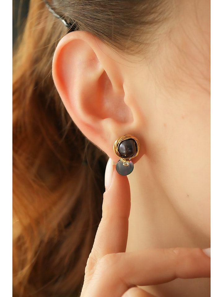 Pierres delicates Pozłacane kolczyki-wkrętki z labradorytami rozmiar: onesize