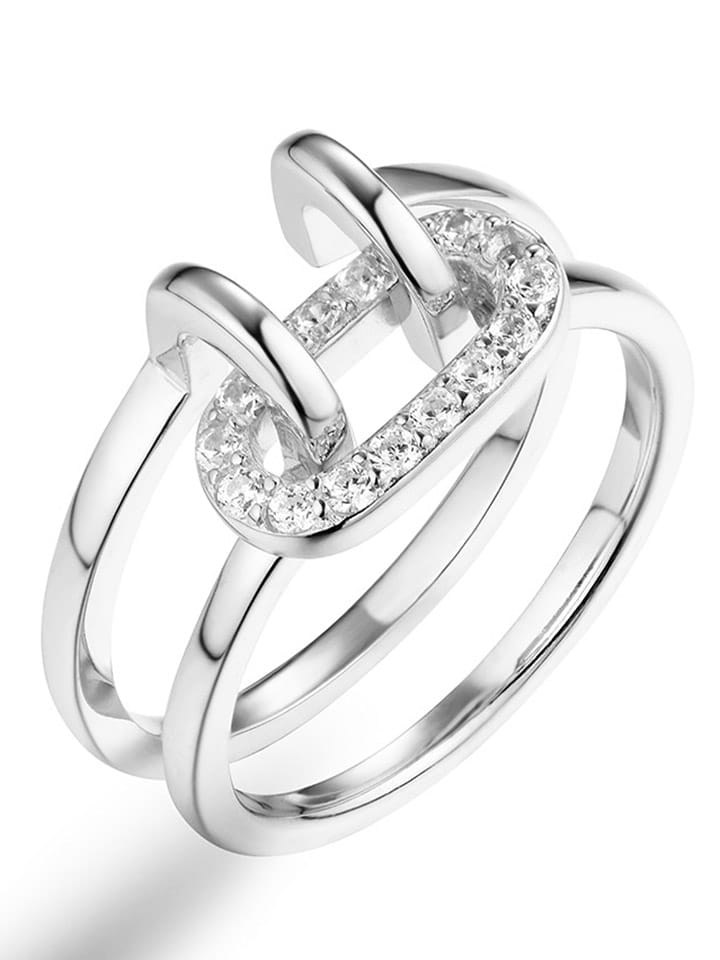 Eclat d'Argent Srebrny pierścionek z cyrkoniami rozmiar: 52