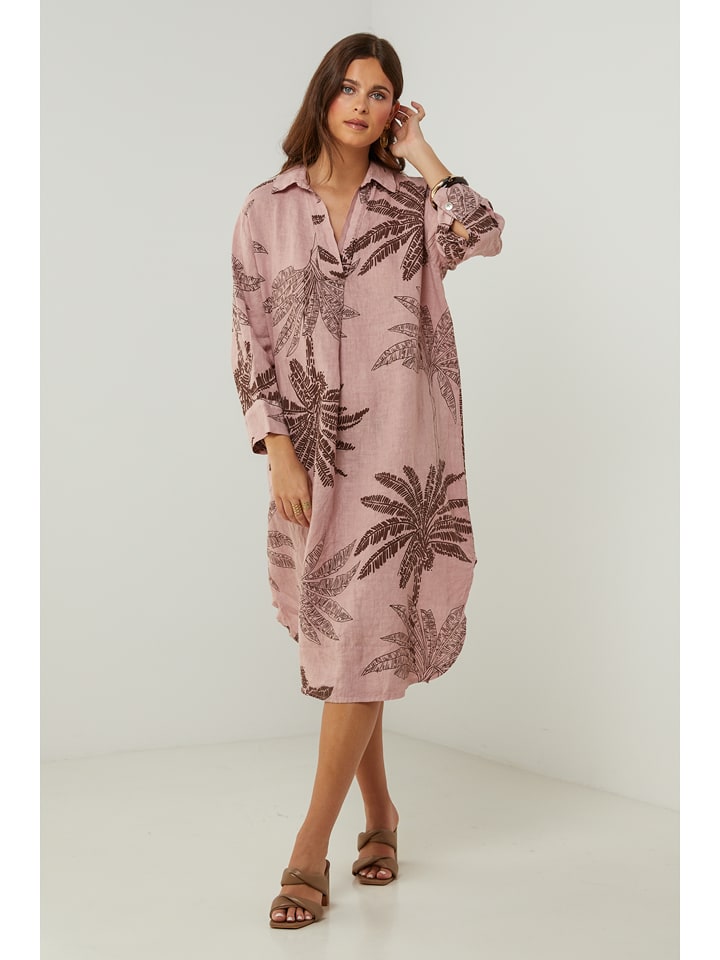 Lin Passion Lniana sukienka w kolorze jasnoróżowo-brązowym rozmiar: 40/42