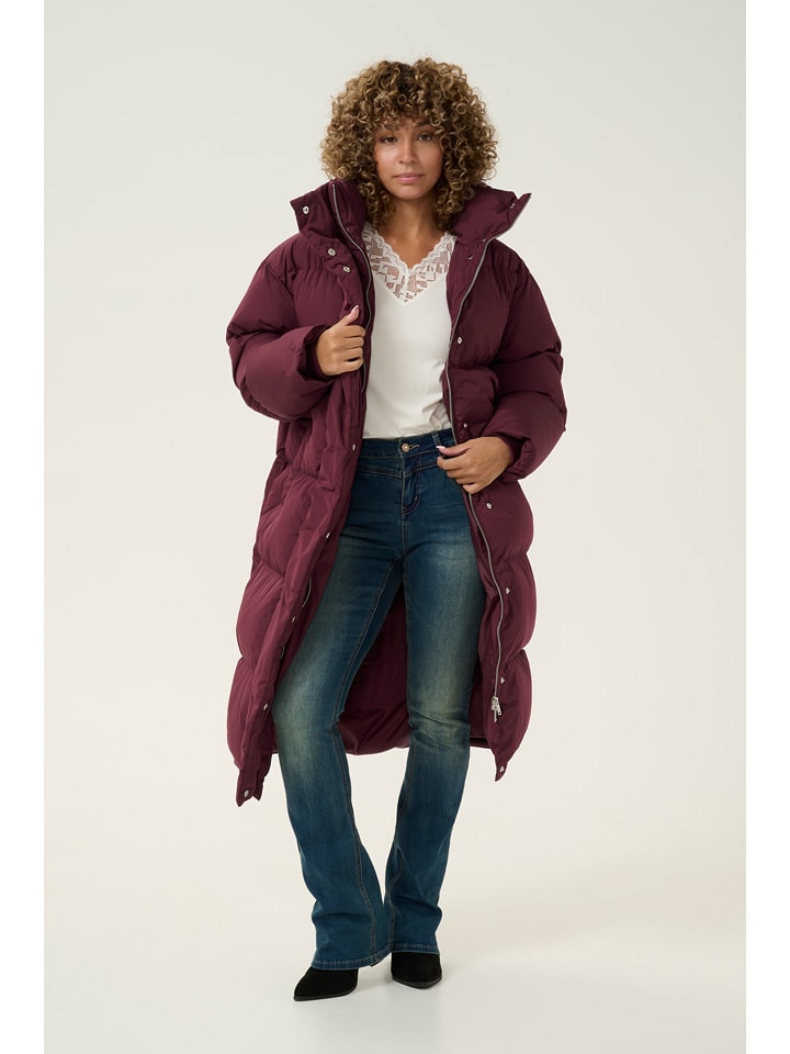 Kaffe Płaszcz zimowy w kolorze bordowym rozmiar: S