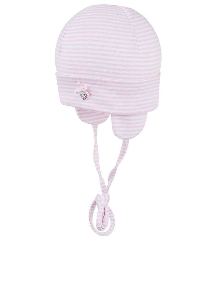 Döll Czapka w kolorze jasnoróżowo-białym rozmiar: 41 cm