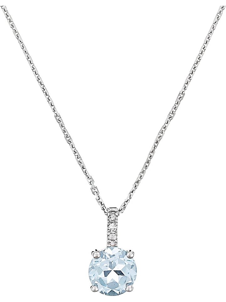 DIAMANTA Złota zawieszka "Blue Light" z diamentem i topazem rozmiar: onesize