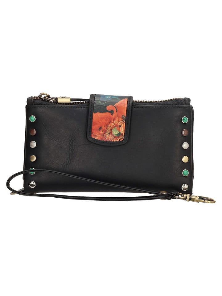 micmacbags Skórzany portfel w kolorze czarnym - 17 x 9 x 3 cm rozmiar: onesize