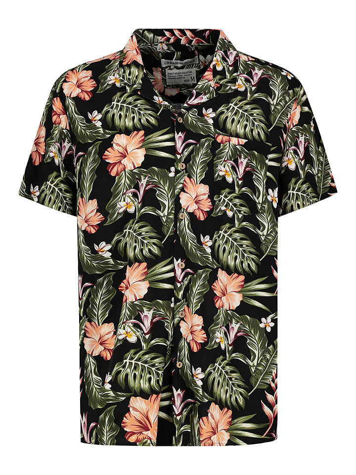 Urban Surface Koszula - Regular fit - w kolorze czarno-zielonym rozmiar: M