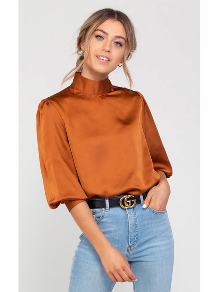 Zibi London Bluzka w kolorze jasnobrązowym rozmiar: M