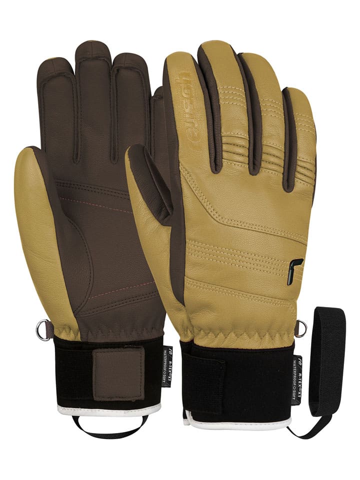 Reusch Rękawiczki narciarskie "Highland" w kolorze jasnobrązowym rozmiar: 7,5