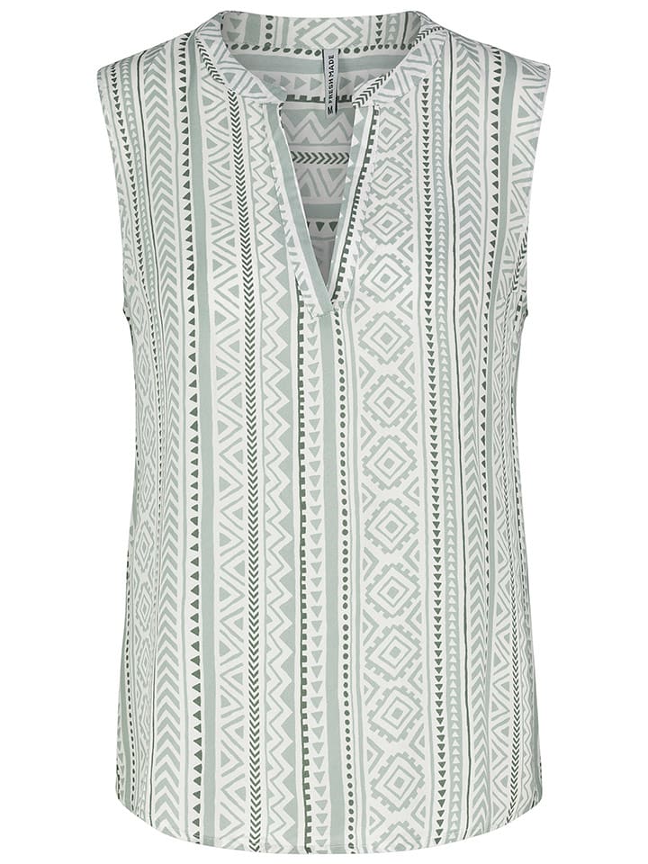 Fresh Made Bluzka w kolorze miętowo-białym rozmiar: S