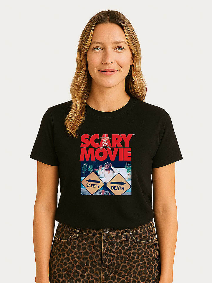 WOOOP Koszulka "Scary Movie Official Safety vs Death" w kolorze czarnym rozmiar: L