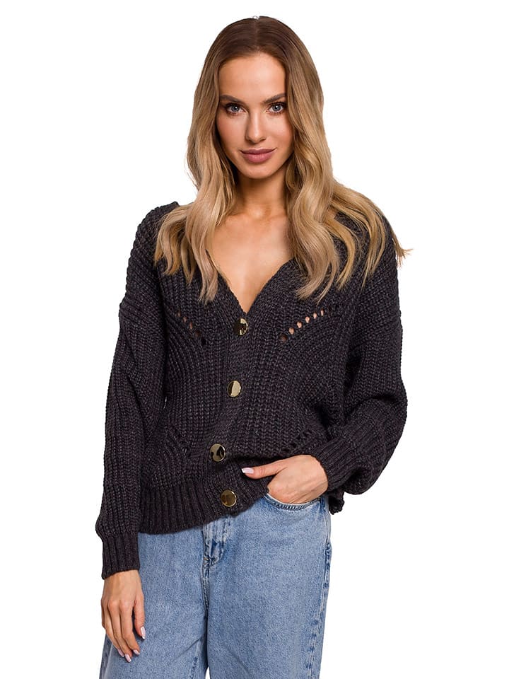 made of emotion Kardigan w kolorze antracytowym rozmiar: L/XL