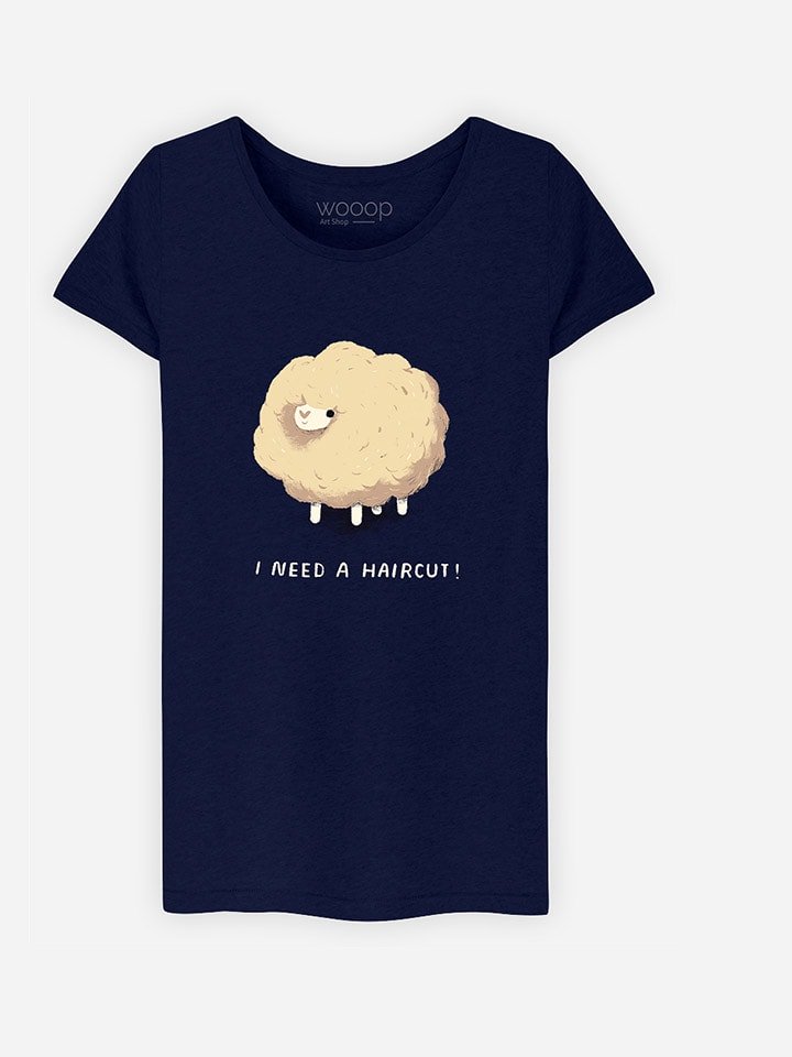 WOOOP Koszulka "Haircut Sheep" w kolorze granatowym rozmiar: XL