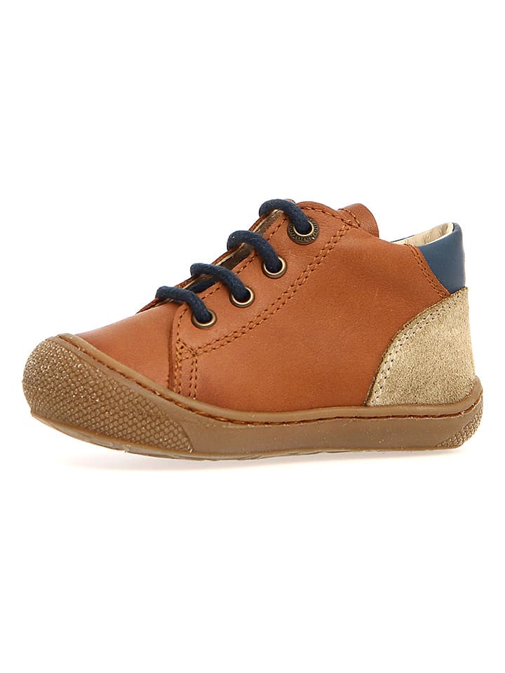 Naturino Skórzane sneakersy "Romy" w kolorze jasnobrązowym rozmiar: 20