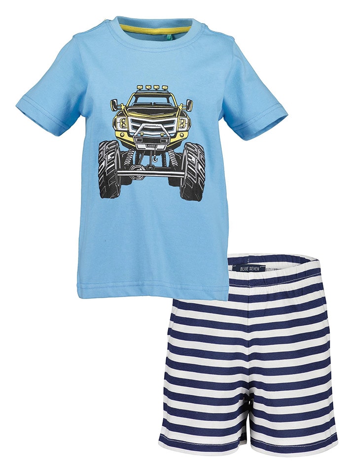 Blue Seven Piżama w kolorze błękitno-biało-granatowym rozmiar: 92/98