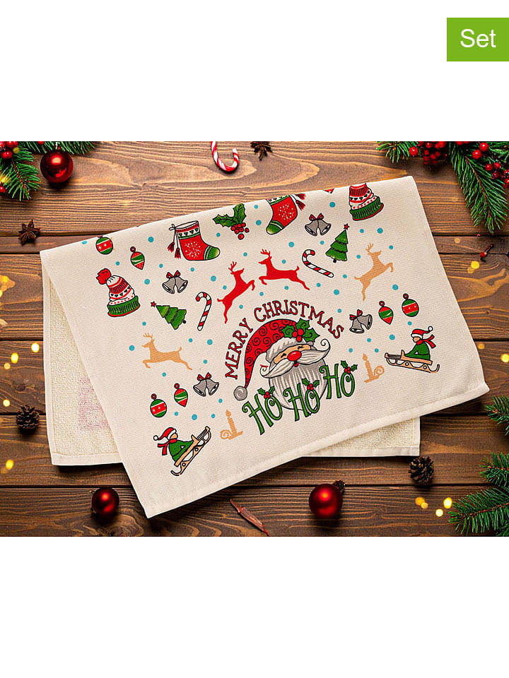 Colourful Cotton Ściereczki (2 szt.) w kolorze beżowym do naczyń rozmiar: 40x60 cm