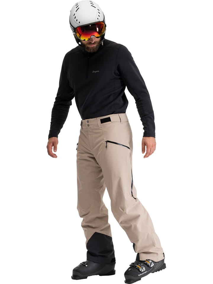 Bergans Spodnie narciarskie "Oppdal" w kolorze czarno-beżowym rozmiar: M