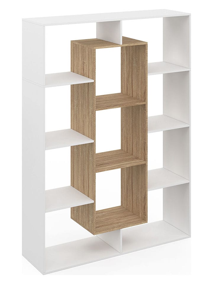 IDOMYA Essentials Regał w kolorze biało-jasnobrązowym na książki - 90 x 143 x 30 cm rozmiar: onesize