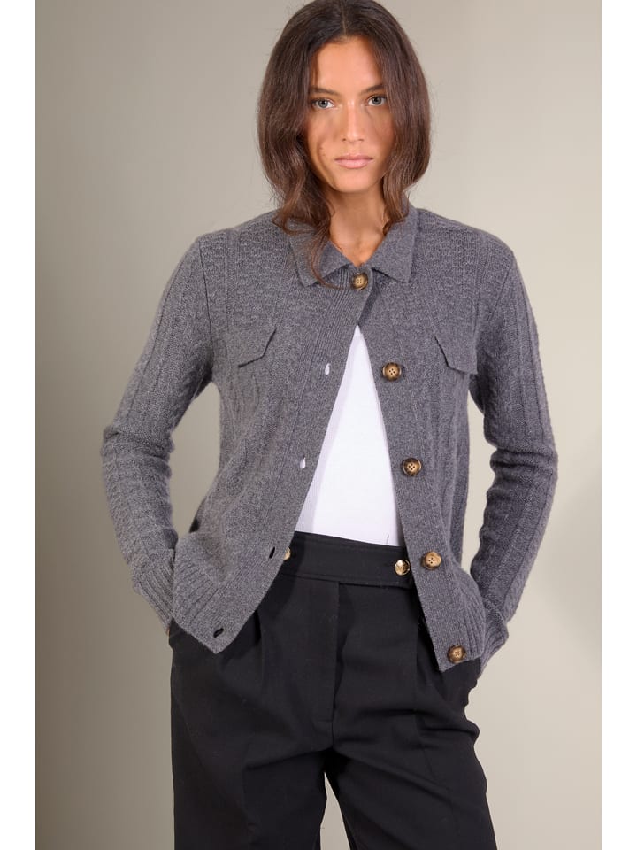 Perfect Cashmere Kaszmirowy kardigan "Friume" w kolorze antracytowym rozmiar: XL