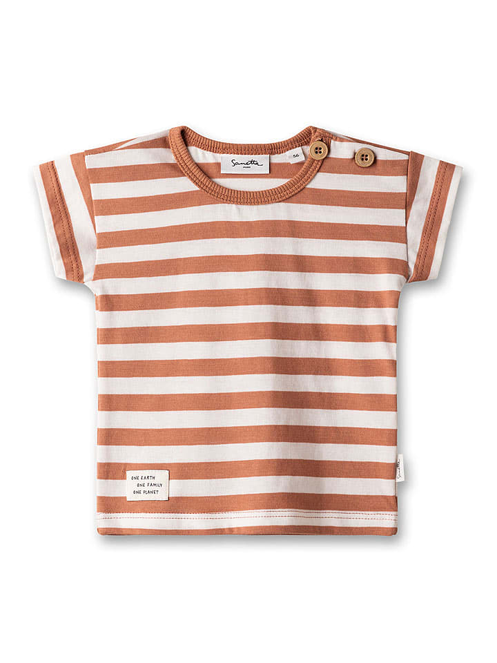 Sanetta Kidswear Koszulka w kolorze biało-jasnobrązowym rozmiar: 74