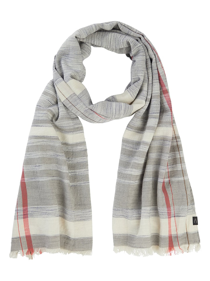 Camel Active Szal w kolorze szaro-kremowo-czerwonym rozmiar: onesize