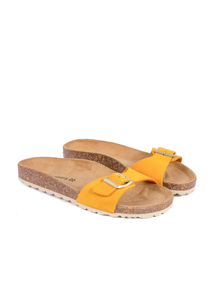 BABUNKERS Family Skórzane klapki w kolorze żółtym rozmiar: 39