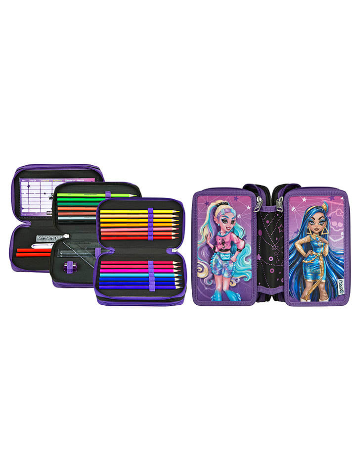 SCOOLI Piórnik "Monster High" w kolorze fioletowym z akcesoriami rozmiar: onesize