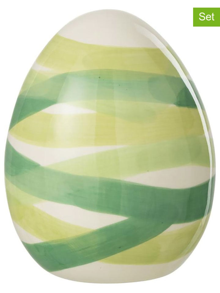 J Line Figurki dekoracyjne (2 szt.) w kolorze zielonym - wys. 18,5 x Ø 15 cm rozmiar: onesize