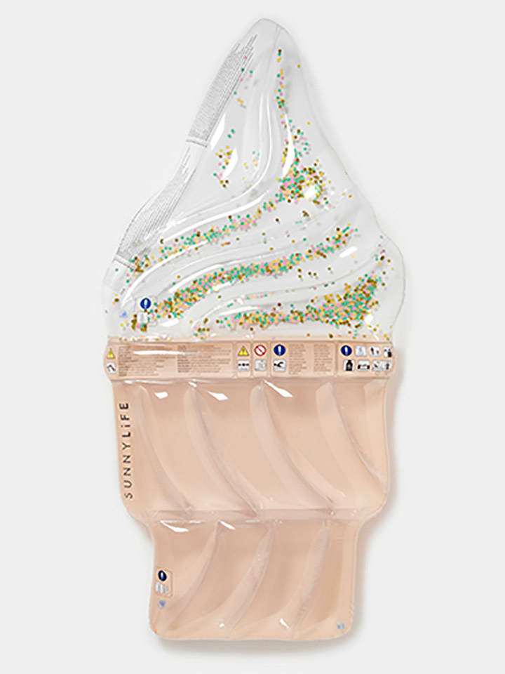 Sunny Life Dmuchany materac w kolorze biało-jasnoróżowym rozmiar: onesize