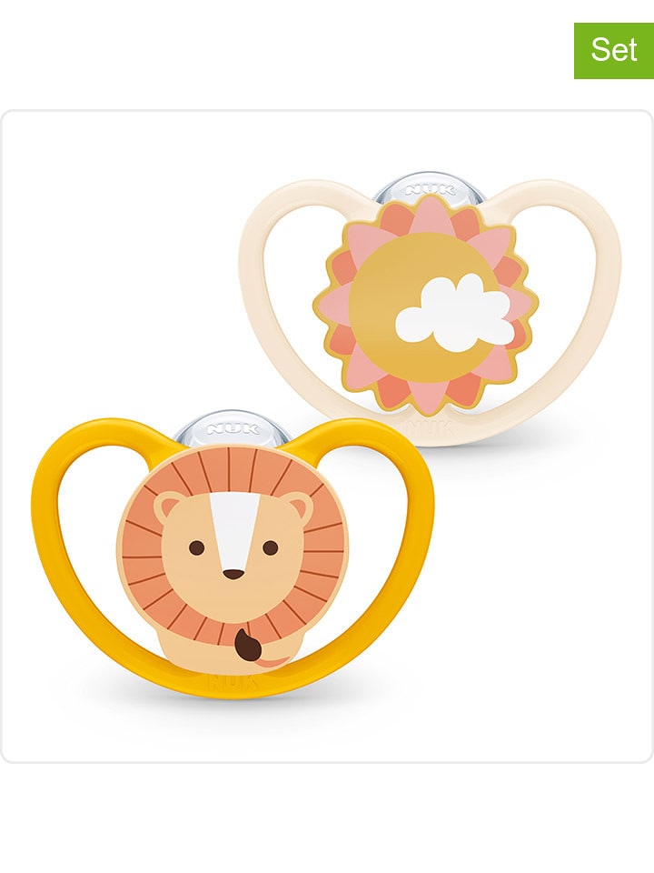 NUK Smoczki (4 szt.) "Space" w kolorze pomarańczowo-beżowym rozmiar: 3