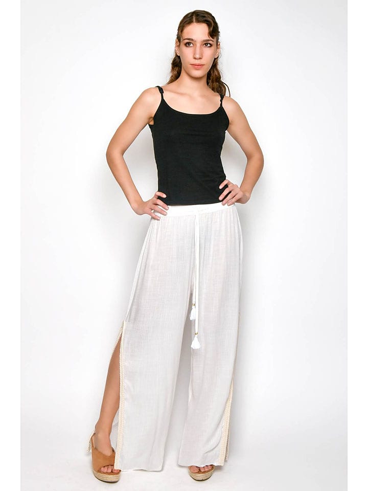 Tarifa Spodnie w kolorze białym rozmiar: L