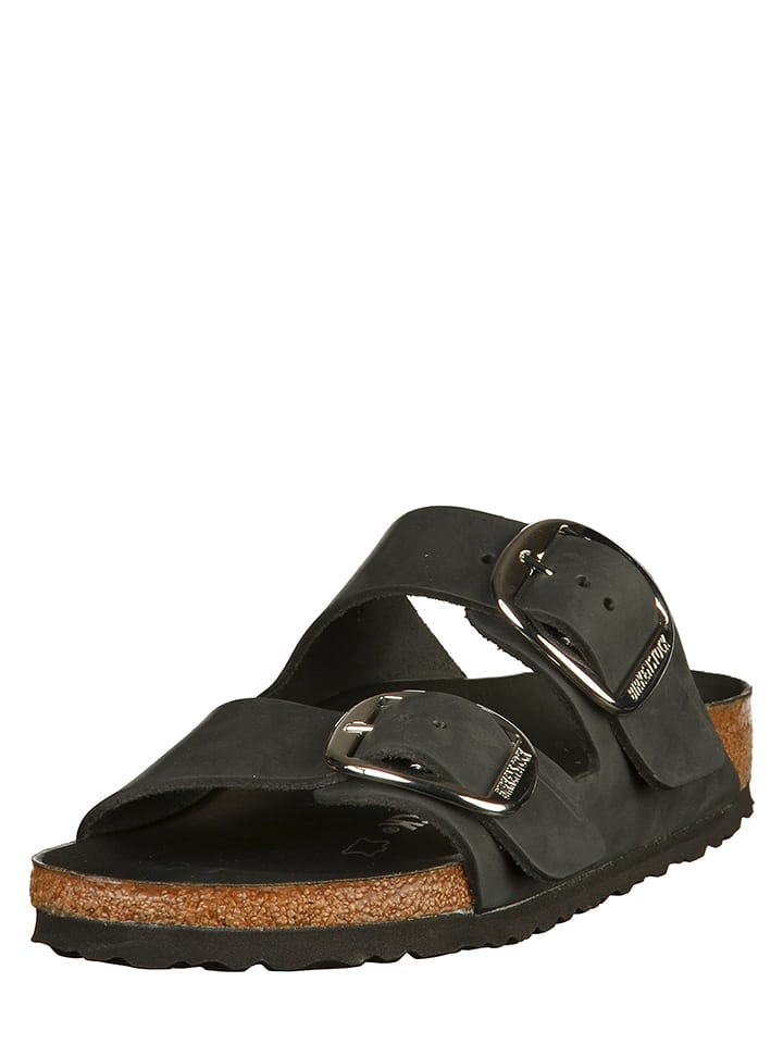 Birkenstock Skórzane klapki "Arizona" w kolorze czarnym rozmiar: 38
