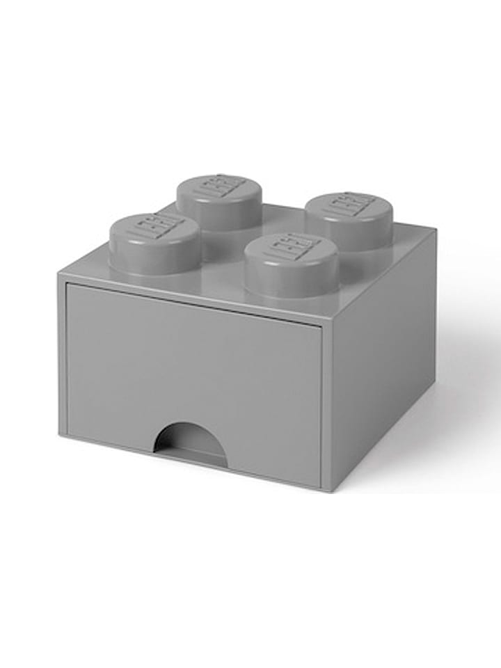 LEGO Pojemnik "Brick 4" w kolorze szarym z szufladami - 15,8 x 11,3 x 15,8 cm rozmiar: onesize