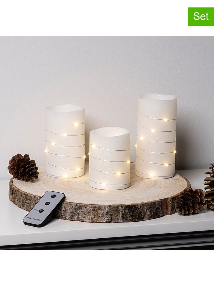 Nordheim Świeczki woskowe LED (3 szt.) w kolorze białym rozmiar: onesize