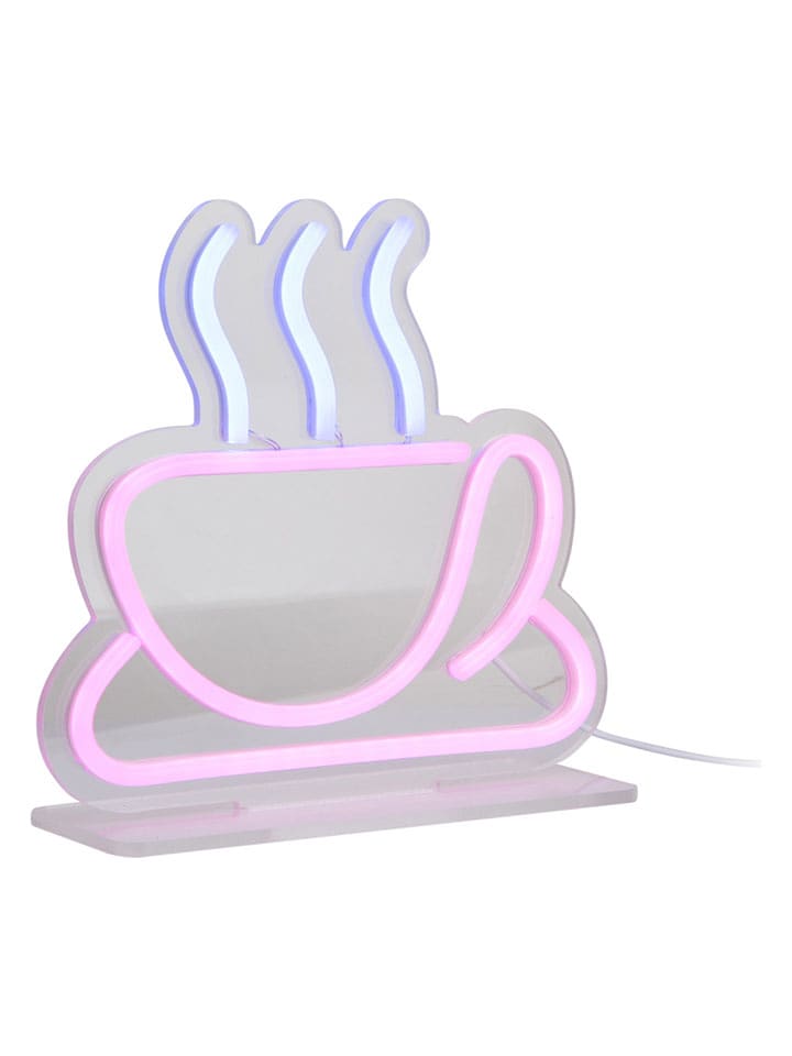 Leitmotiv Dekoracyjna lampa LED "Coffee" w kolorze błękitno-jasnoróżowym - 30 x 21 cm rozmiar: onesize