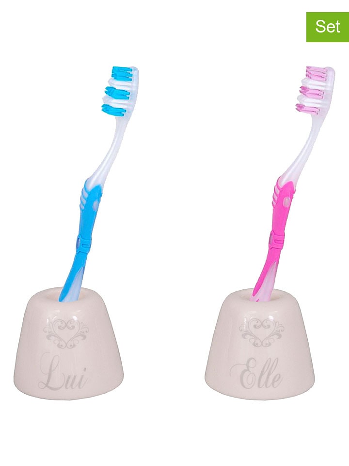 Anticline Uchwyty (2 szt.) w kolorze beżowym na szczoteczki do zębów - wys. 5 cm rozmiar: onesize