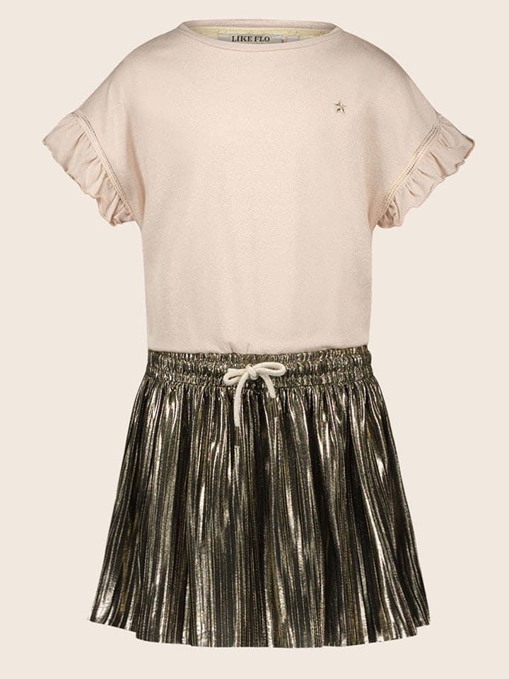 Like Flo Sukienka "Maud" w kolorze oliwkowo-beżowym rozmiar: 164