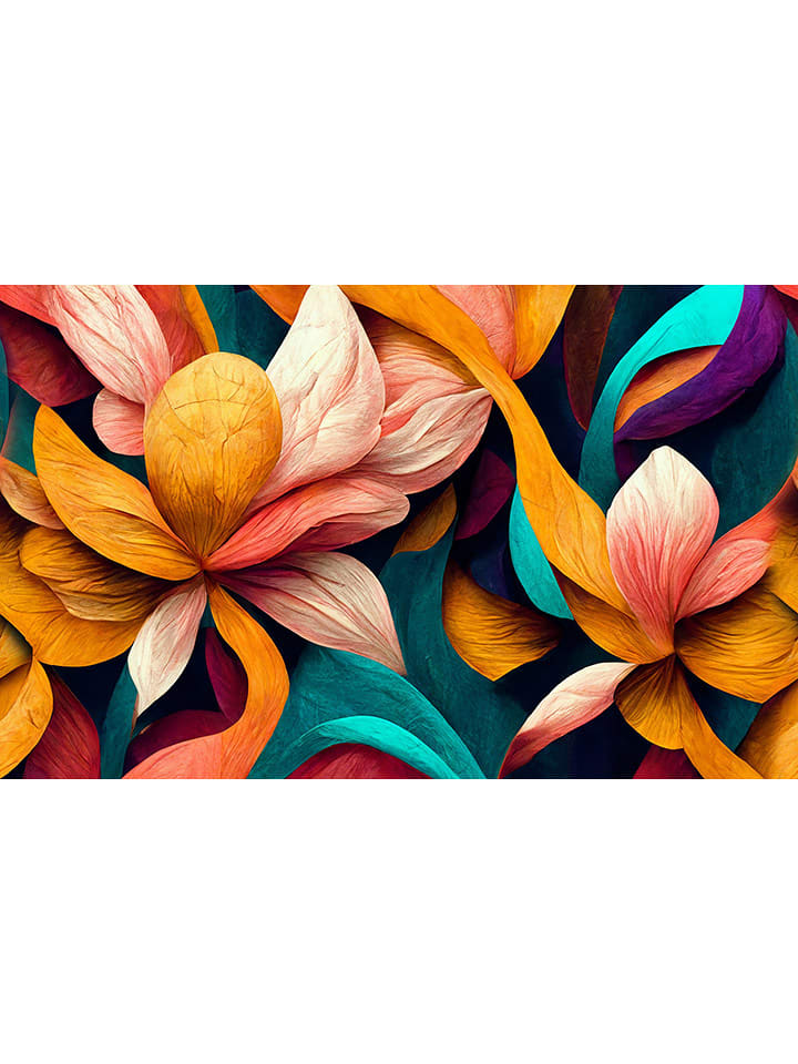 deco Rugs & Carpet Dywan winylowy "Fior" w kolorze pomarańczowo-morskim rozmiar: 50x300 cm