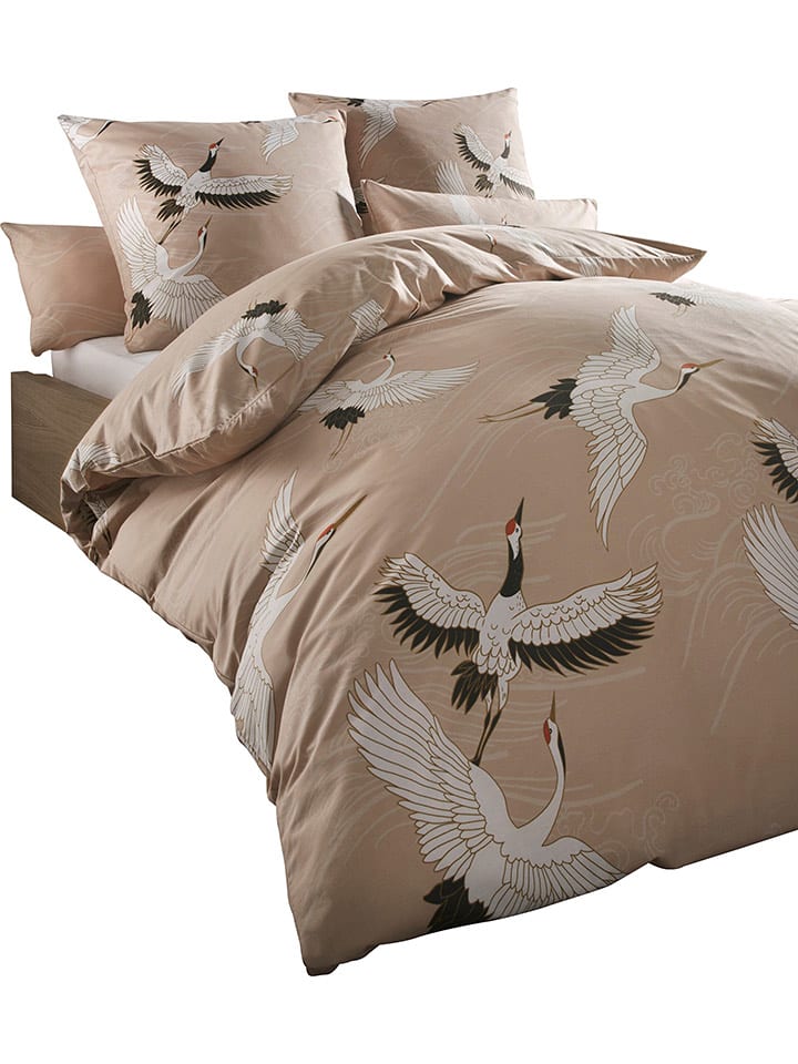 heine home Komplet pościeli w kolorze beżowym rozmiar: 135x200 cm